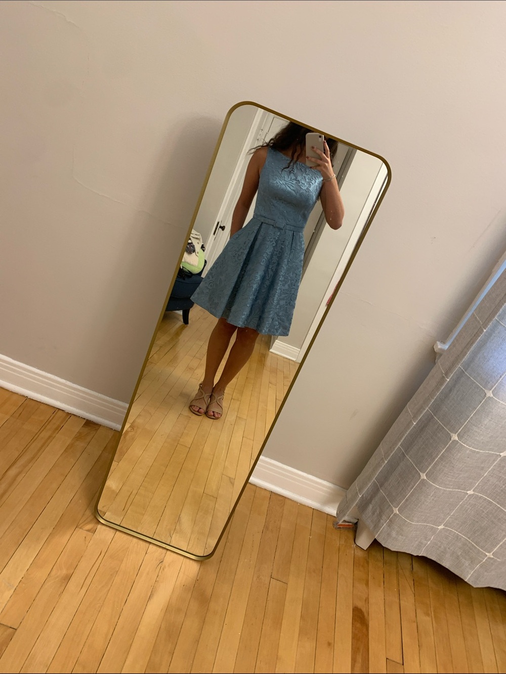 JS Collections Blue Lace Dress